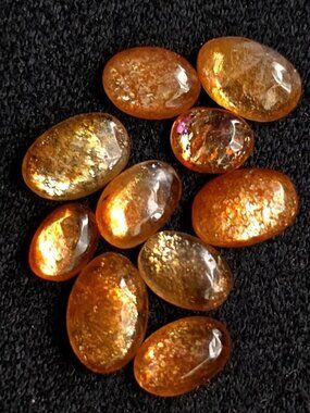 3.73 ct Natural Sunstone Cabochon Set (10 pcs) — Top Luster | Sparkling Aventure